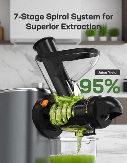Silonn Slow Juicer, Cold Press Juicer Machines with Soft & Hard Modes, High Juice Yield Masticating juicer for Fruits & Vegetables with Reverse Function