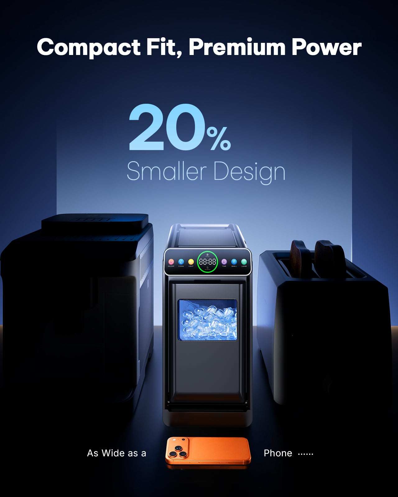 Silonn Countertop Ice Maker with Smart Touchscreen, Ambient Light & Timer