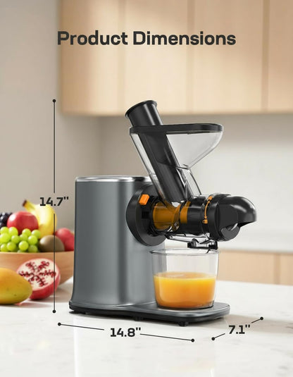 Silonn Slow Juicer, Cold Press Juicer Machines with Soft & Hard Modes, High Juice Yield Masticating juicer for Fruits & Vegetables with Reverse Function