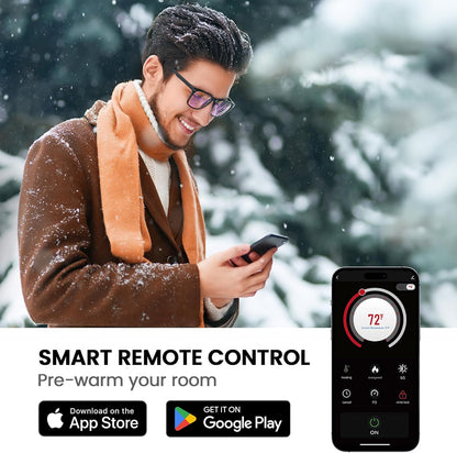 60-Inch Electric Fireplace Heater with App & Remote Control