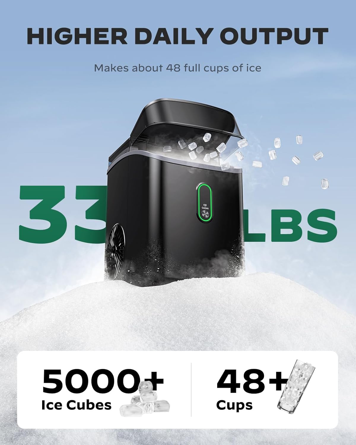 Smart Countertop Nugget Ice Maker (33 Lbs)