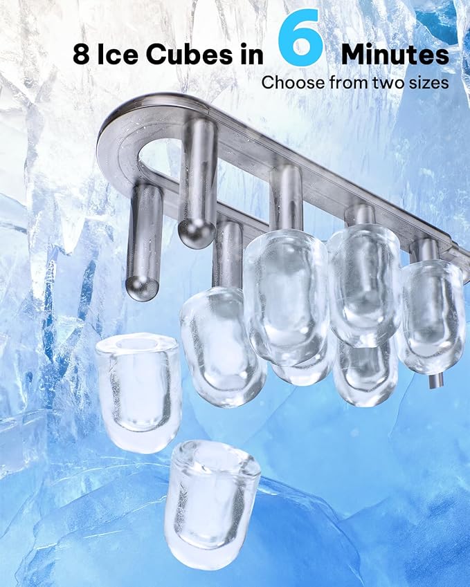 Silonn Ice Maker Countertop, 8 Ice Cubes in 6 Mins