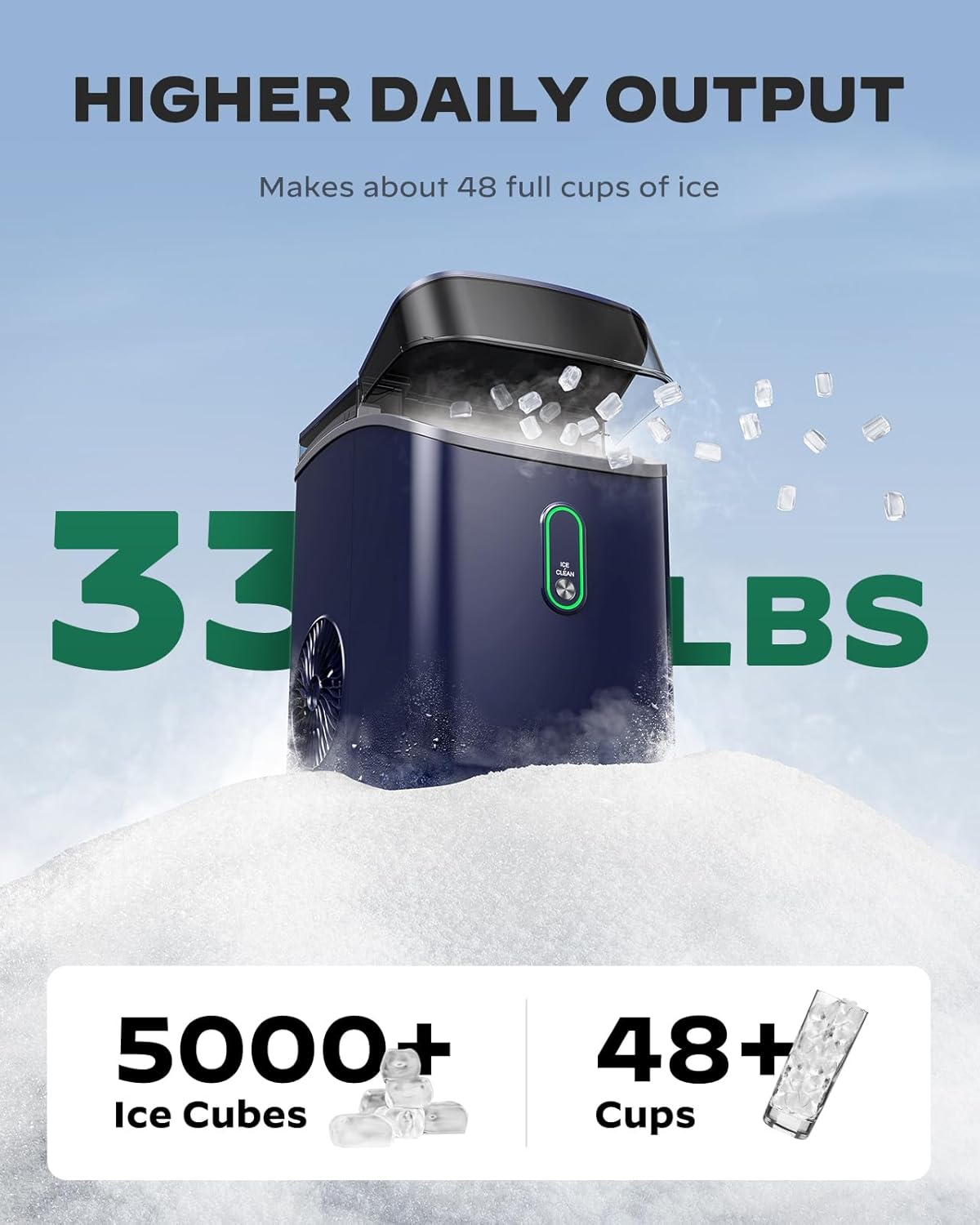 Countertop Nugget Ice Maker (33 Lbs)