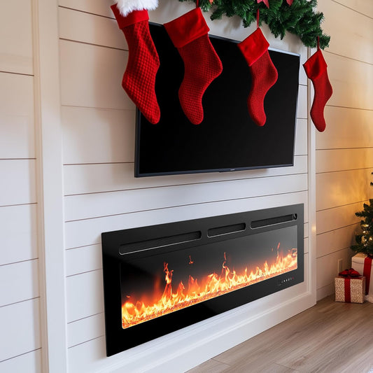 60-Inch Electric Fireplace Heater with App & Remote Control