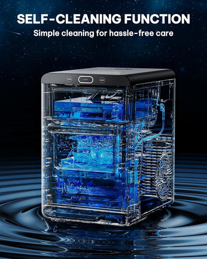 Silonn Nugget Ice Maker Countertop - 44lbs/24h Crushed/Pebble Ice Machine, Front Pull-Out Water Tank & Removable Basket, Stainless Steel Finish for Home Kitchen