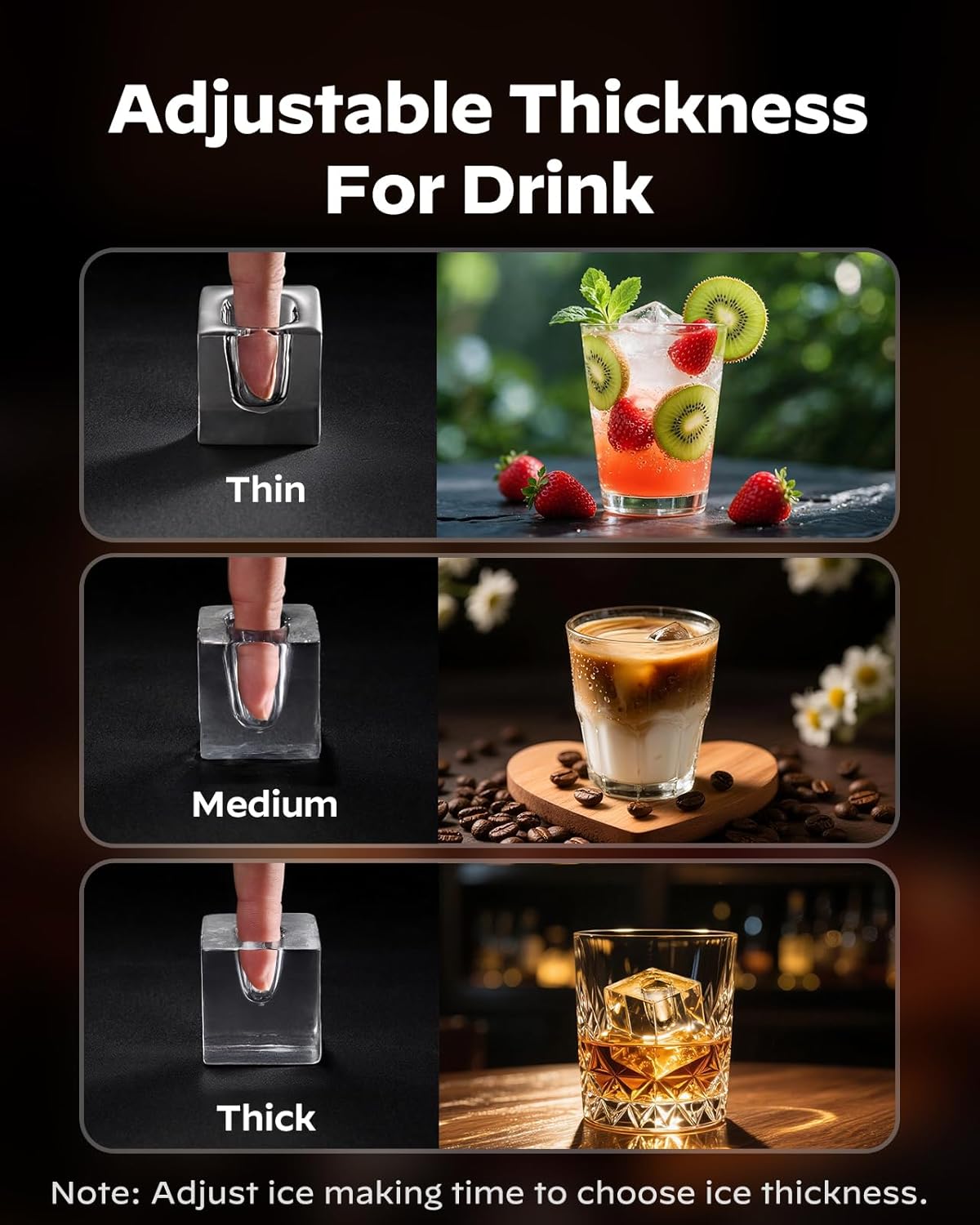 Silonn Clear Ice Cube Maker Countertop