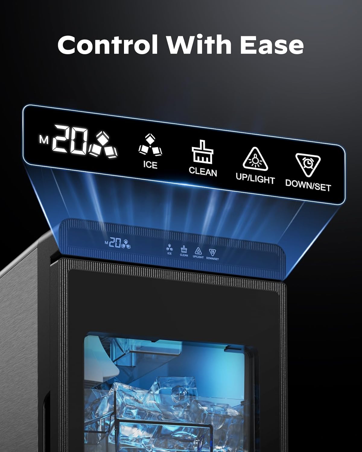 Silonn Clear Ice Cube Maker Countertop