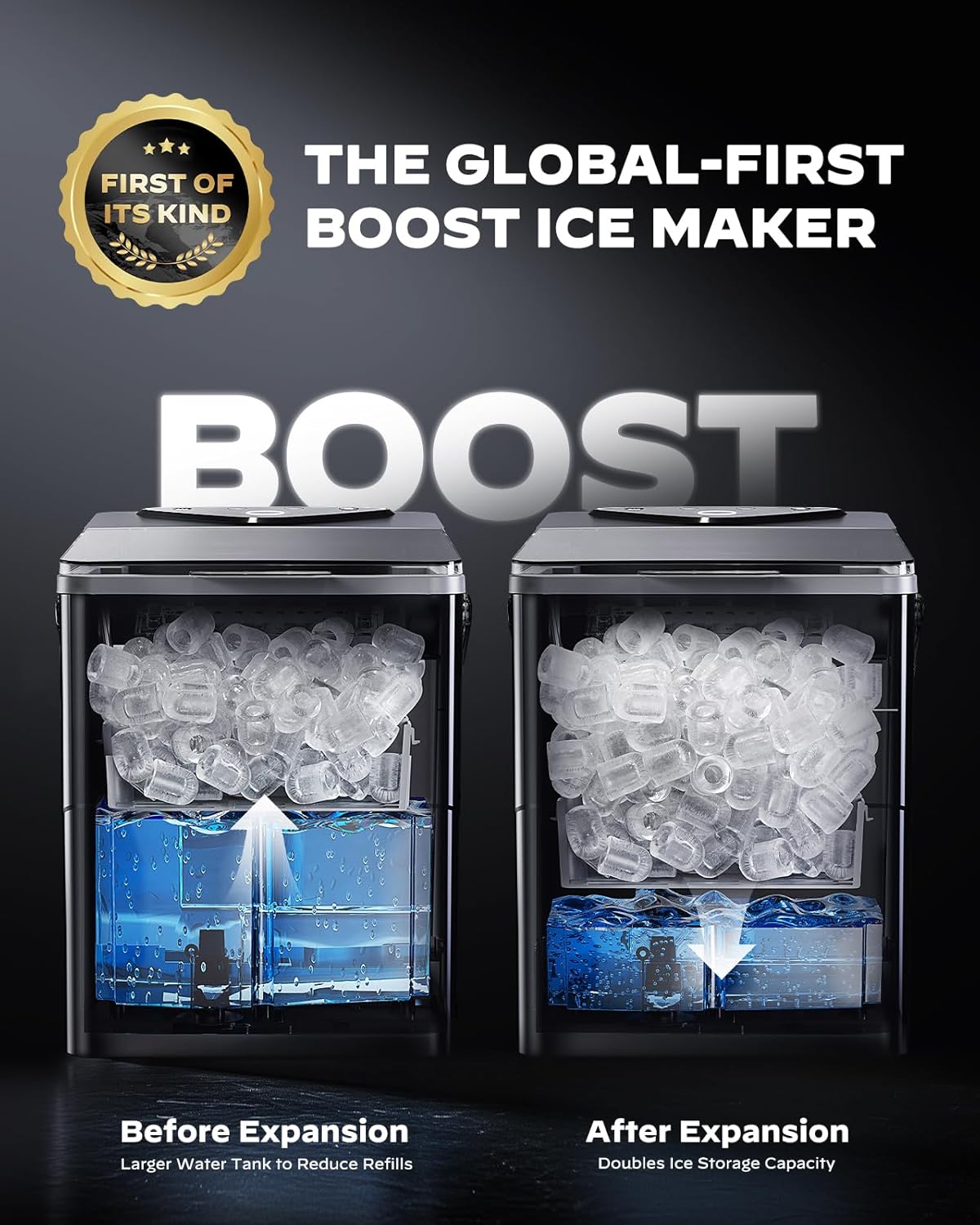 Silonn Countertop Ice Maker, 9 Cubes in 6 Mins, 2.5L Basket, Self-Cleaning, LED Touch