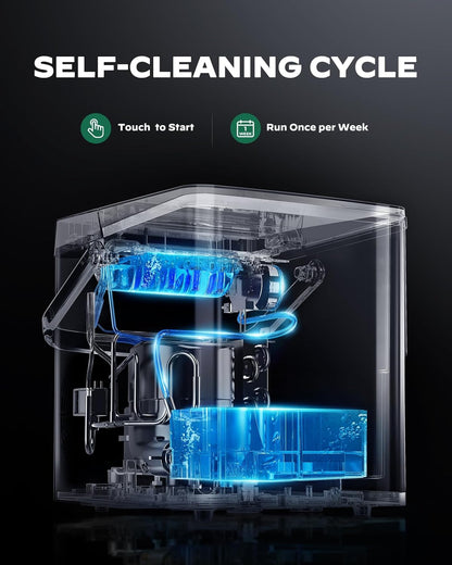 Silonn Countertop Ice Maker, 9 Cubes in 6 Mins, 2.5L Basket, Self-Cleaning, LED Touch