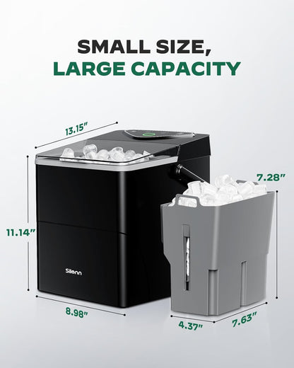 Silonn Countertop Ice Maker, 9 Cubes in 6 Mins, 2.5L Basket, Self-Cleaning, LED Touch
