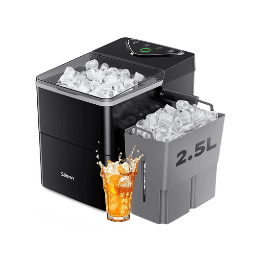 Silonn Countertop Ice Maker, 9 Cubes in 6 Mins, 2.5L Basket, Self-Cleaning, LED Touch